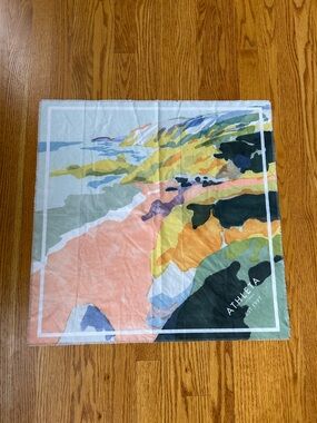 Athleta Multicolor Abstract Coastal Print Scarf - Peach, Green, Blue, Yellow